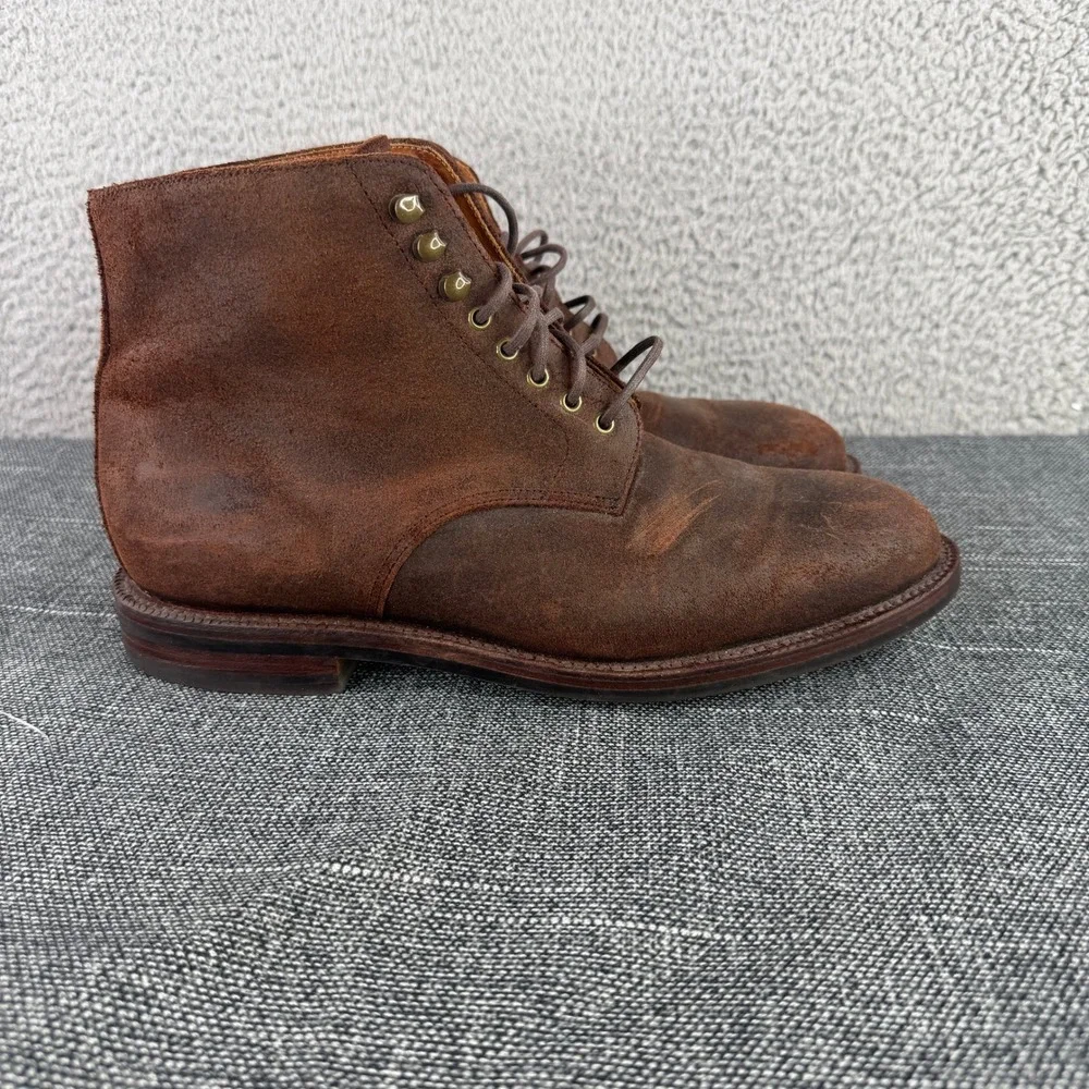 Grant Stone Edward Boot Mens 9 EEE Dark Oak Roughout Leather Goodyear Welt Boots